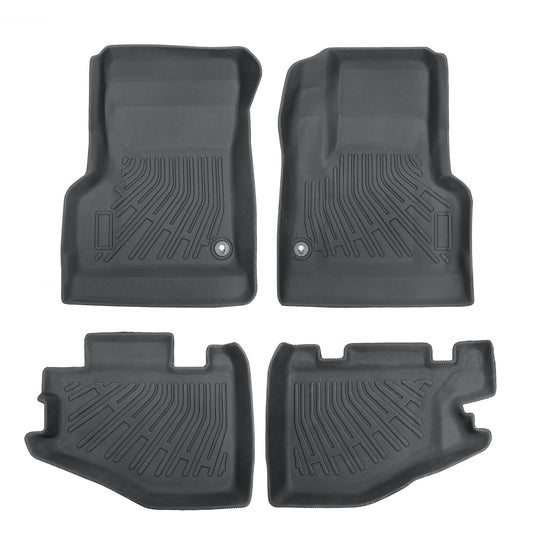 TPE Front & Rear Floor Mats Liners Set 4Pcs For 1997-2006 Jeep Wrangler 2-Door