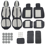 Perforated Leather Full Surround Set Car 5-Seat Cover Protector For Toyota Gray