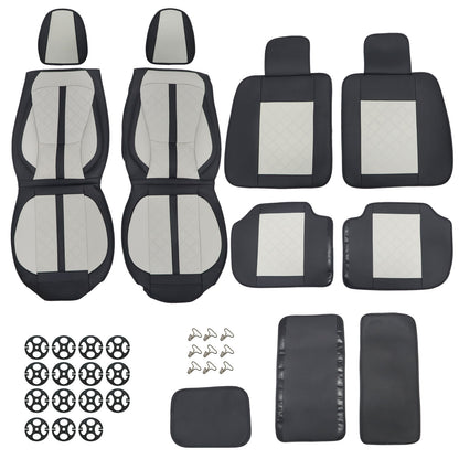 Perforated Leather Full Surround Set Car 5-Seat Cover Protector For Toyota Gray