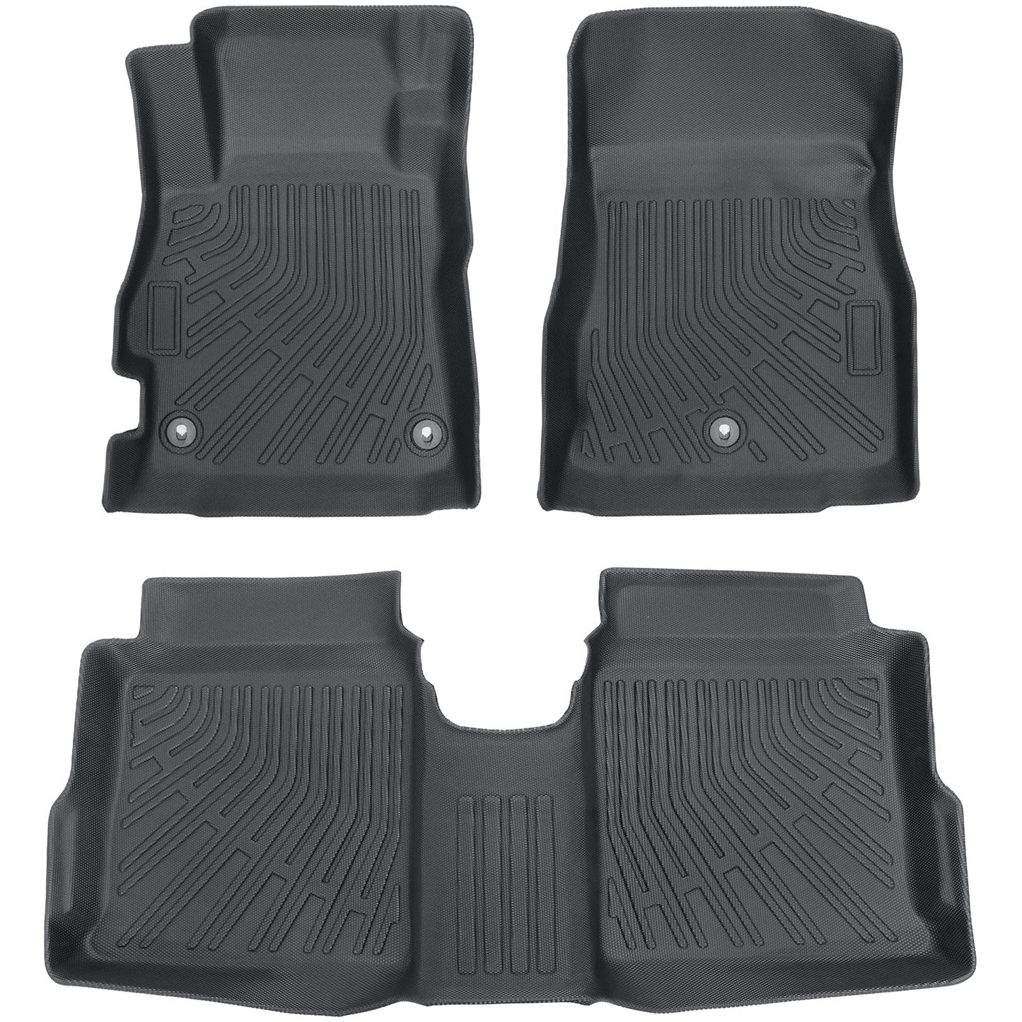 Car TPE Floor Mats Liners All-Weather Black 3Pcs For 2020-2025 Nissan Versa New