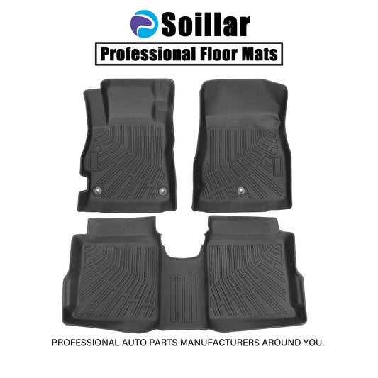 Car TPE Floor Mats Liners All-Weather Black 3Pcs For 2020-2025 Nissan Versa New