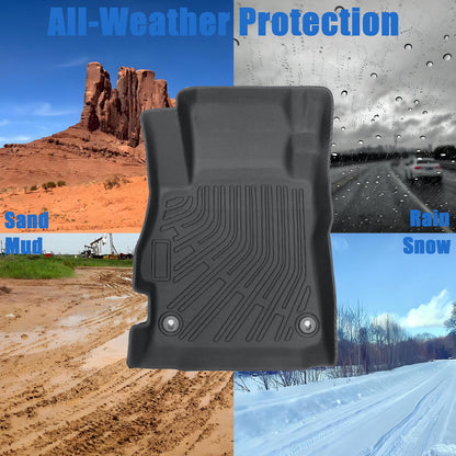 Car TPE Floor Mats Liners All-Weather Black 3Pcs For 2020-2025 Nissan Versa New
