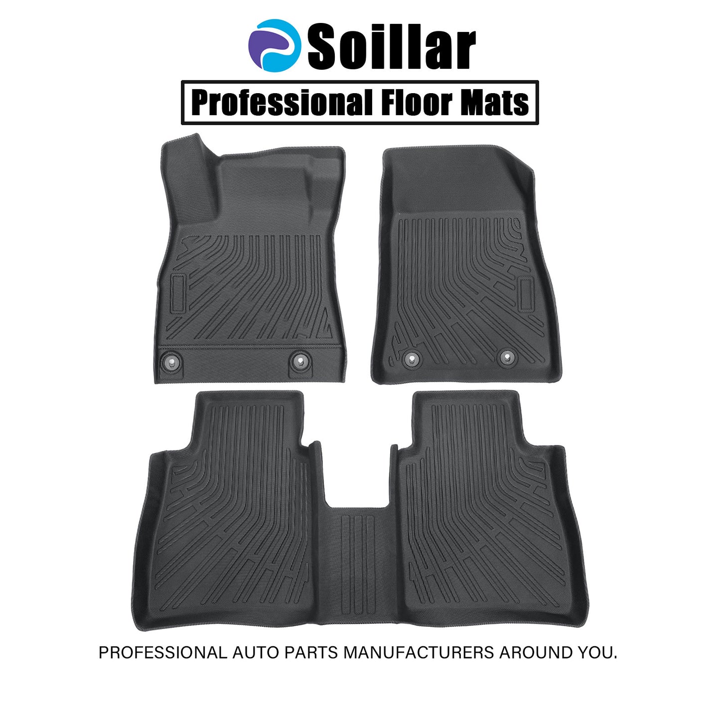 Car 3D TPE Floor Mats Liners Set All-Weather For 2020-2025 Nissan Sentra Black