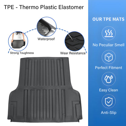 TPE Trunk Bed Mat Cargo Liner 4.95FT For 2022-2025 Nissan Frontier All Weather