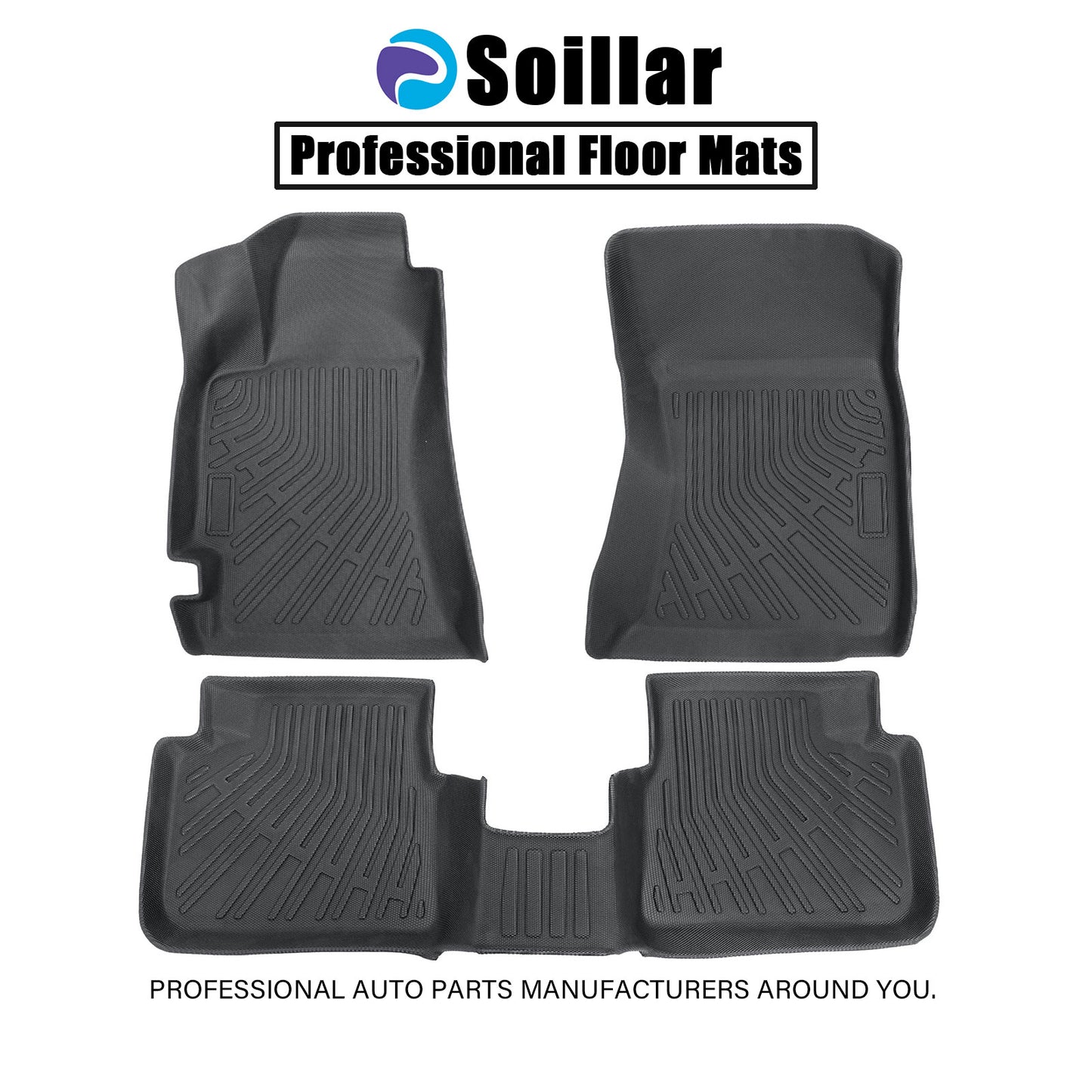 Floor Mats Liners TPE For 2009-2013 Subaru Forester 3D Model All-Weather Black