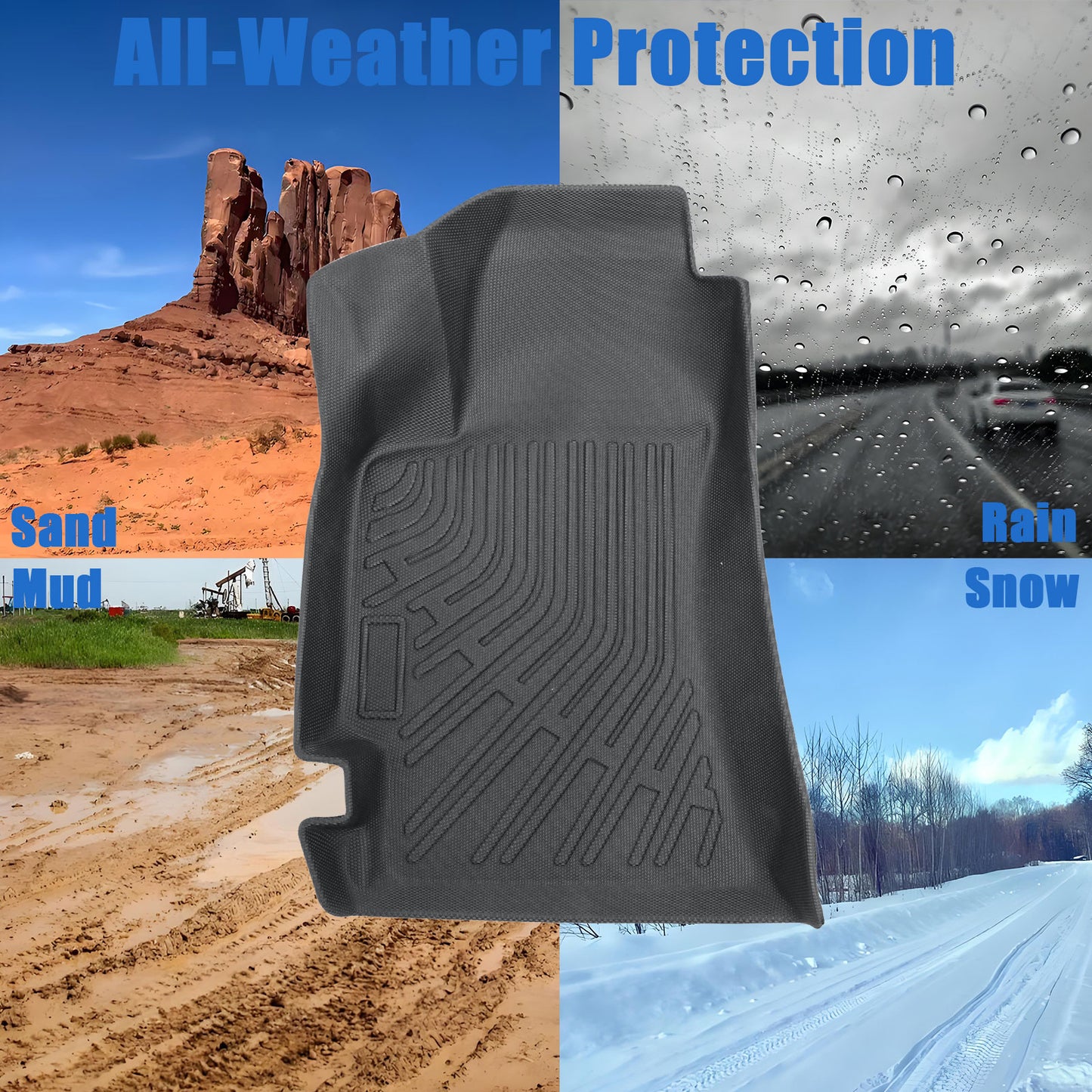 Floor Mats Liners TPE For 2009-2013 Subaru Forester 3D Model All-Weather Black