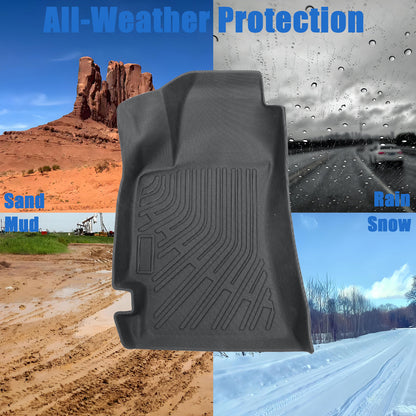 Floor Mats Liners TPE For 2009-2013 Subaru Forester 3D Model All-Weather Black