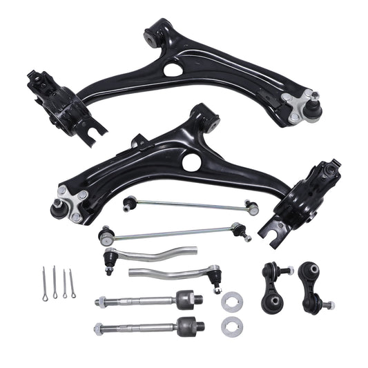 Front Lower Control Arms w/Ball Joints Tie Rod Ends For Honda Civic 2016-2019