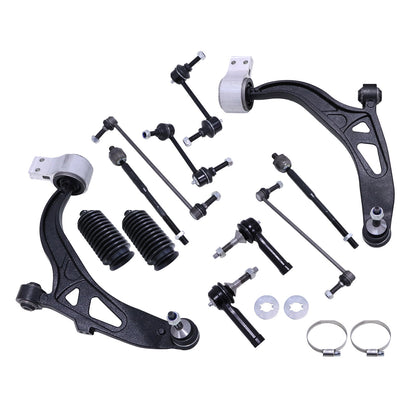 12PCS For Ford Explorer 2011-2017 Front Lower Control Arm Ball Joint Tie Rod End