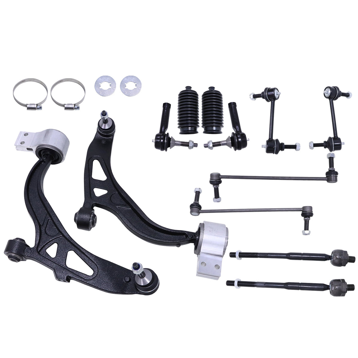 12PCS For Ford Explorer 2011-2017 Front Lower Control Arm Ball Joint Tie Rod End