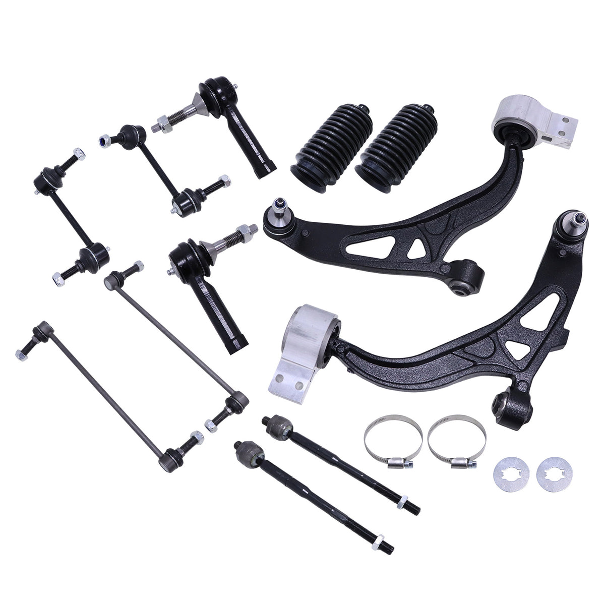 12PCS For Ford Explorer 2011-2017 Front Lower Control Arm Ball Joint Tie Rod End