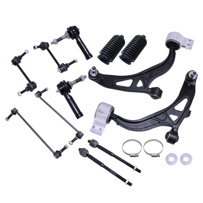 12PCS For Ford Explorer 2011-2017 Front Lower Control Arm Ball Joint Tie Rod End
