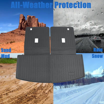 1Pc Backrest Mats Trunk Cargo Liner Mat For 2020-2025 Ford Explorer 4-Door TPE