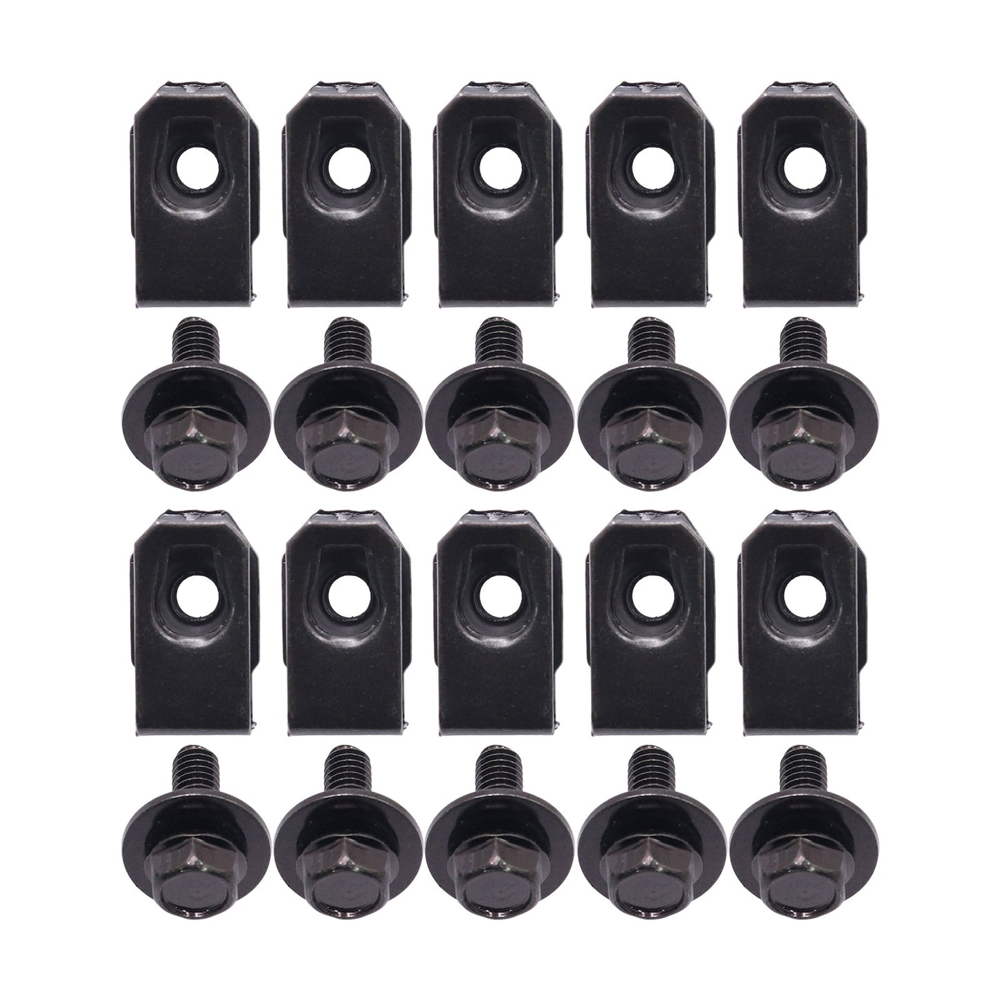 US 20x Fits For GMC Truck Body Bolts&U-nut Clips- M6-1.0 x 20mm- 10mm Hex