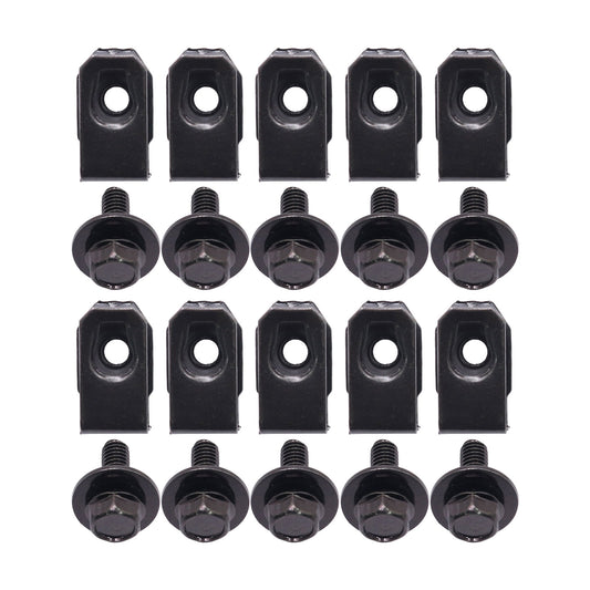 US 20x Fits For GMC Truck Body Bolts&U-nut Clips- M6-1.0 x 20mm- 10mm Hex