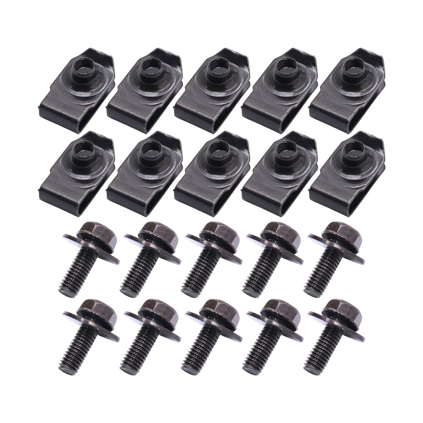 US 20x Fits For GMC Truck Body Bolts&U-nut Clips- M6-1.0 x 20mm- 10mm Hex
