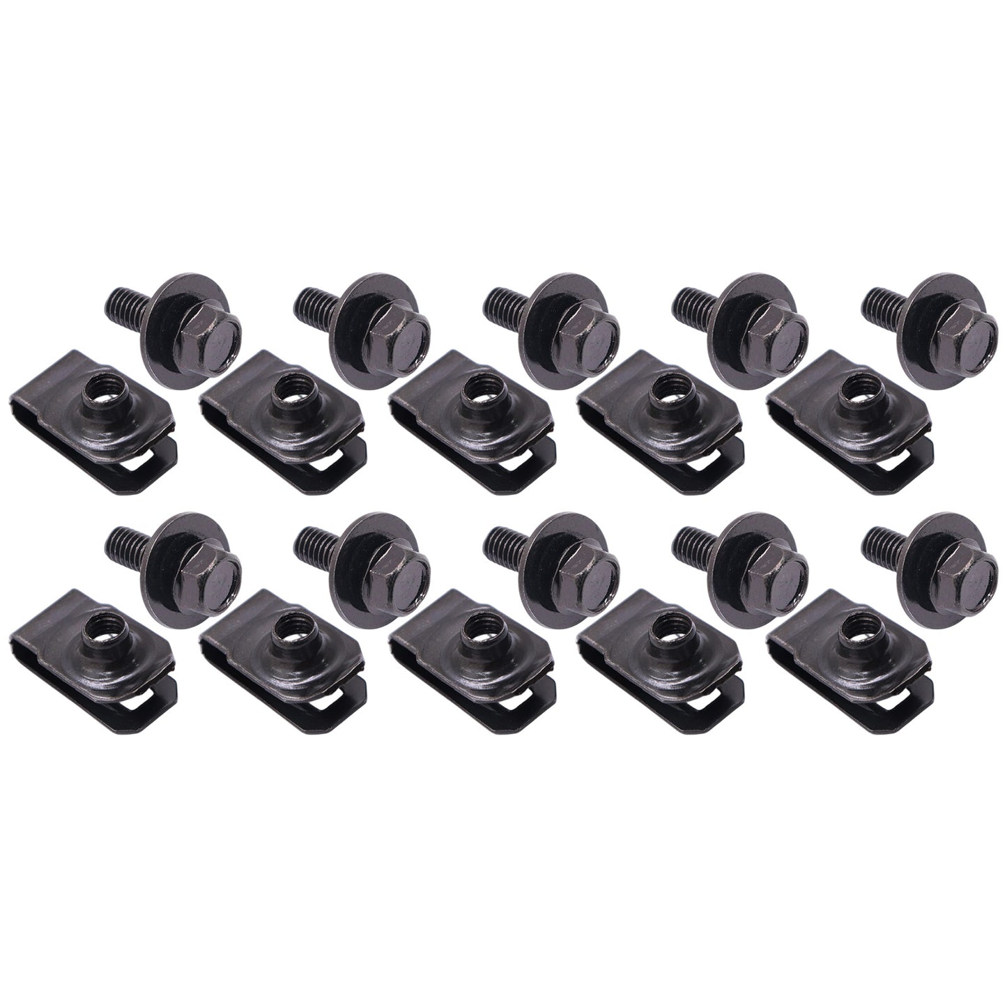 US 20x Fits For GMC Truck Body Bolts&U-nut Clips- M6-1.0 x 20mm- 10mm Hex