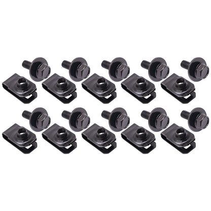 US 20x Fits For GMC Truck Body Bolts&U-nut Clips- M6-1.0 x 20mm- 10mm Hex