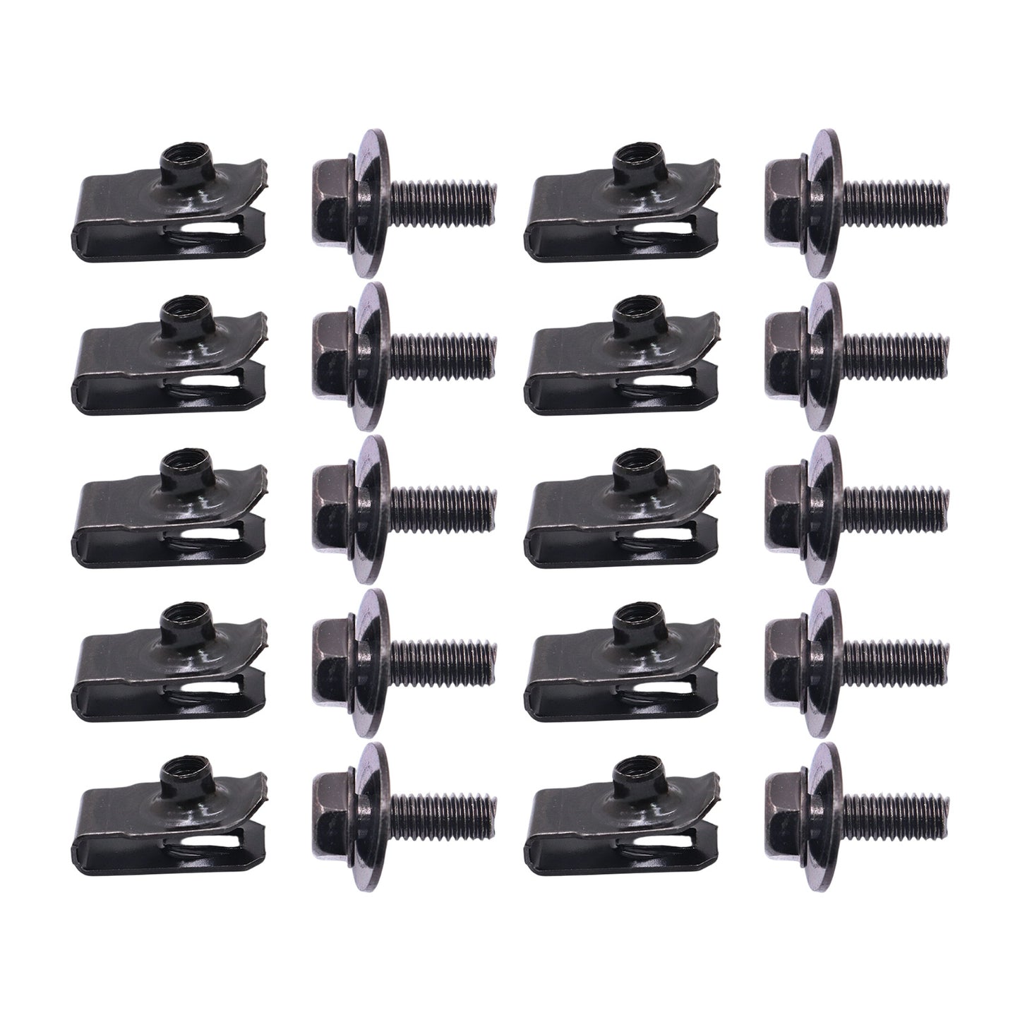 US 20x Fits For GMC Truck Body Bolts&U-nut Clips- M6-1.0 x 20mm- 10mm Hex