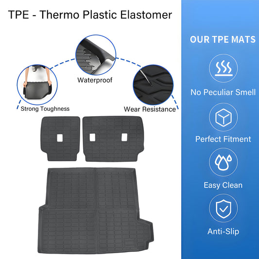 TPE Cargo Trunk Liner Cover Backrest Mat For 2025 2026 Toyota 4Runner  Hybrid 3D