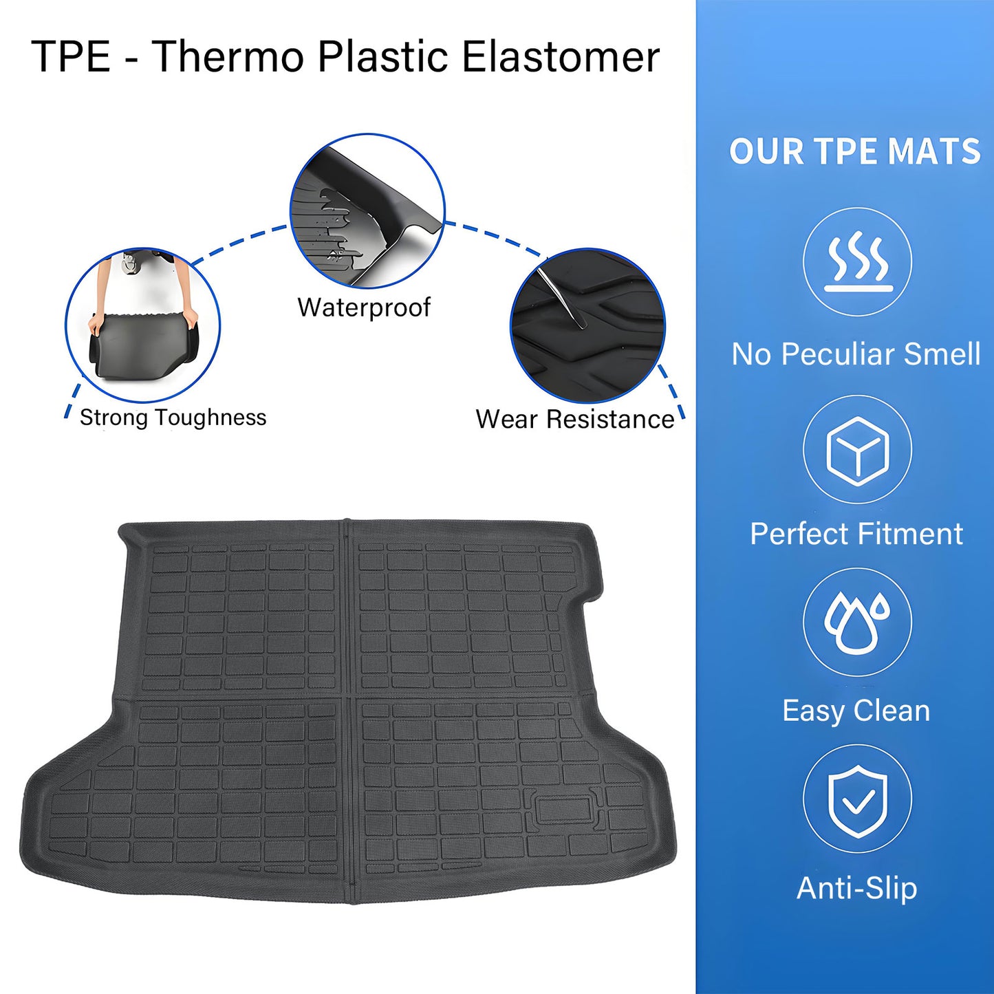 TPE Cargo Trunk Liner Cover Floor Mat For 2016-2022 Honda HR-V HRV Waterproof