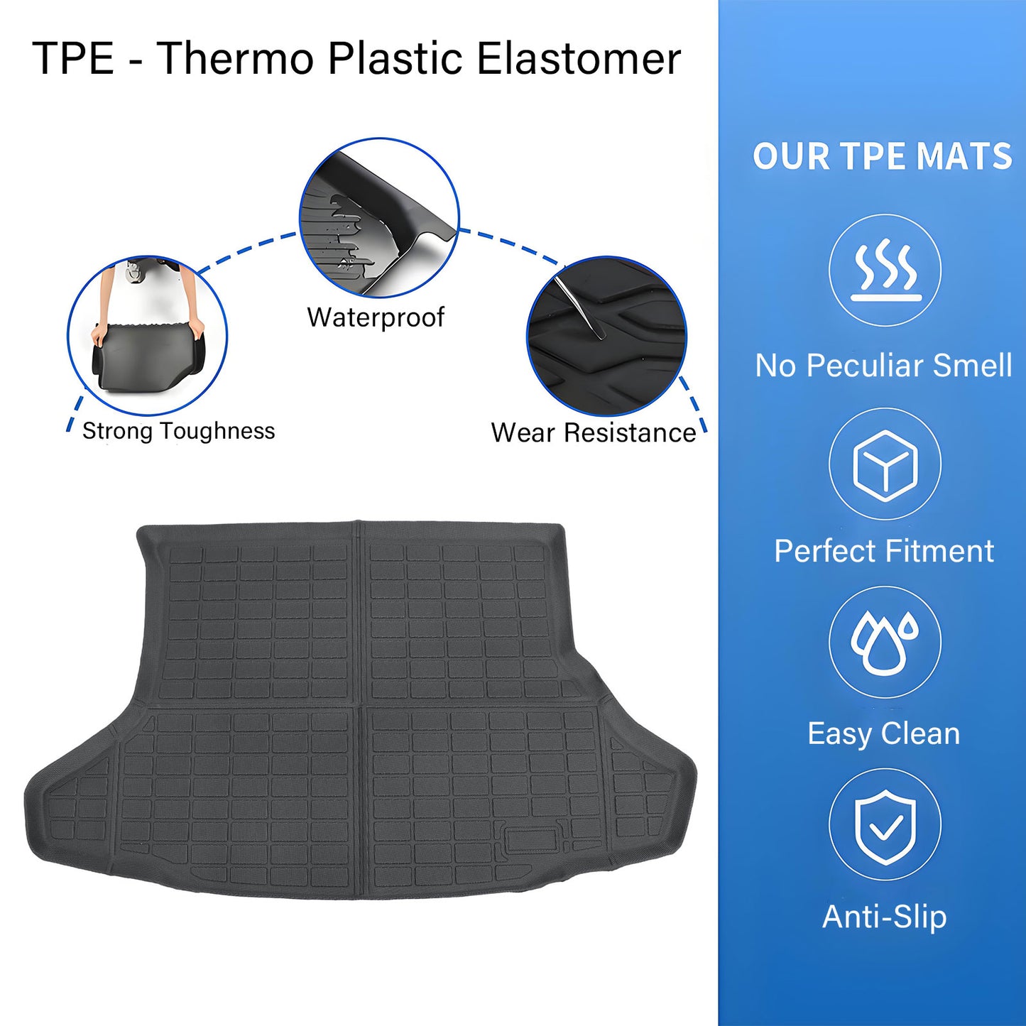 TPE Cargo Trunk Liner Cover Floor Mat For 2010-2015 Toyota Prius Waterproof