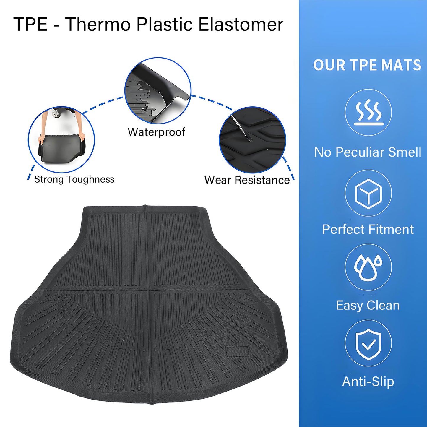 TPE Rear Cargo Trunk Liner Cover Floor Mat For 2013-2017 Honda Accord Waterproof