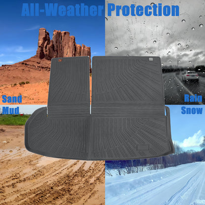 TPE Cargo Trunk Liner & Backrest Mat Floor Mat Fits 2014-2019 Toyota Highlander