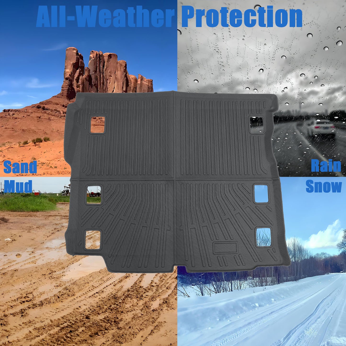 TPE Cargo Trunk Liner Cover Floor Mat For 2018-2025 Jeep Wrangler JL Waterproof
