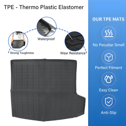 TPE Rear Trunk Cargo Liner Floor Mat 3D Model Black For 2019 to 2024 Acura RDX
