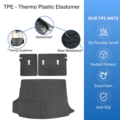For 2021-2023 Buick Envision TPE Cargo Trunk Liner+Backrest Mat Floor Mat Liner