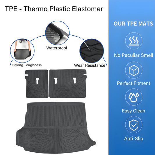 For 2021-2023 Buick Envision TPE Cargo Trunk Liner+Backrest Mat Floor Mat Liner
