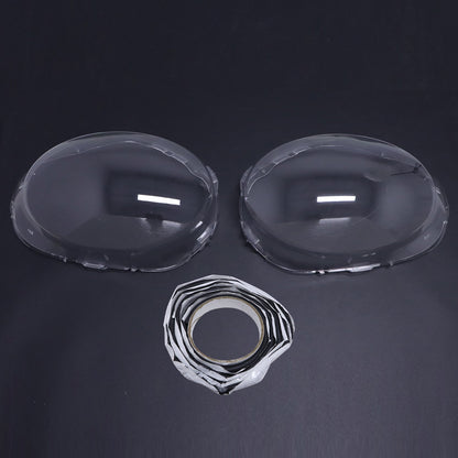 Pair! Front Headlight Lens Cover+Glue Transparent Shell For BMW Mini F56 14-18