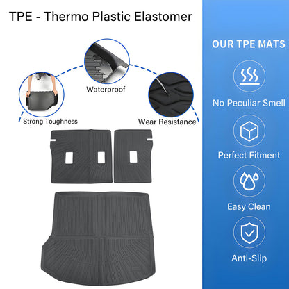 Backrest Mats &Trunk Cargo Liners Mat For 2024-2026 Chevrolet Equinox EV TPE New