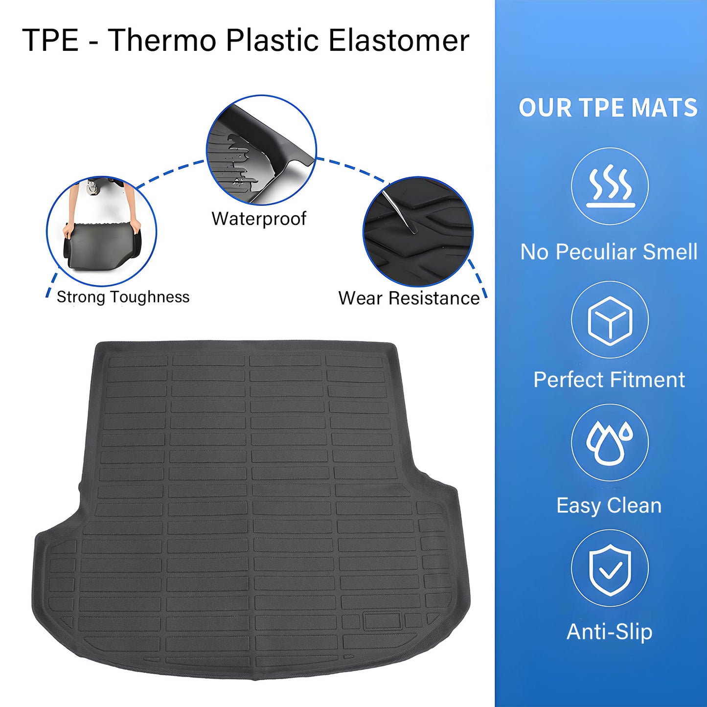 Fits 2025 2026 Genesis GV80 5 & 4 Seats TPE Trunk Cargo Liner Floor Mat 4-Door