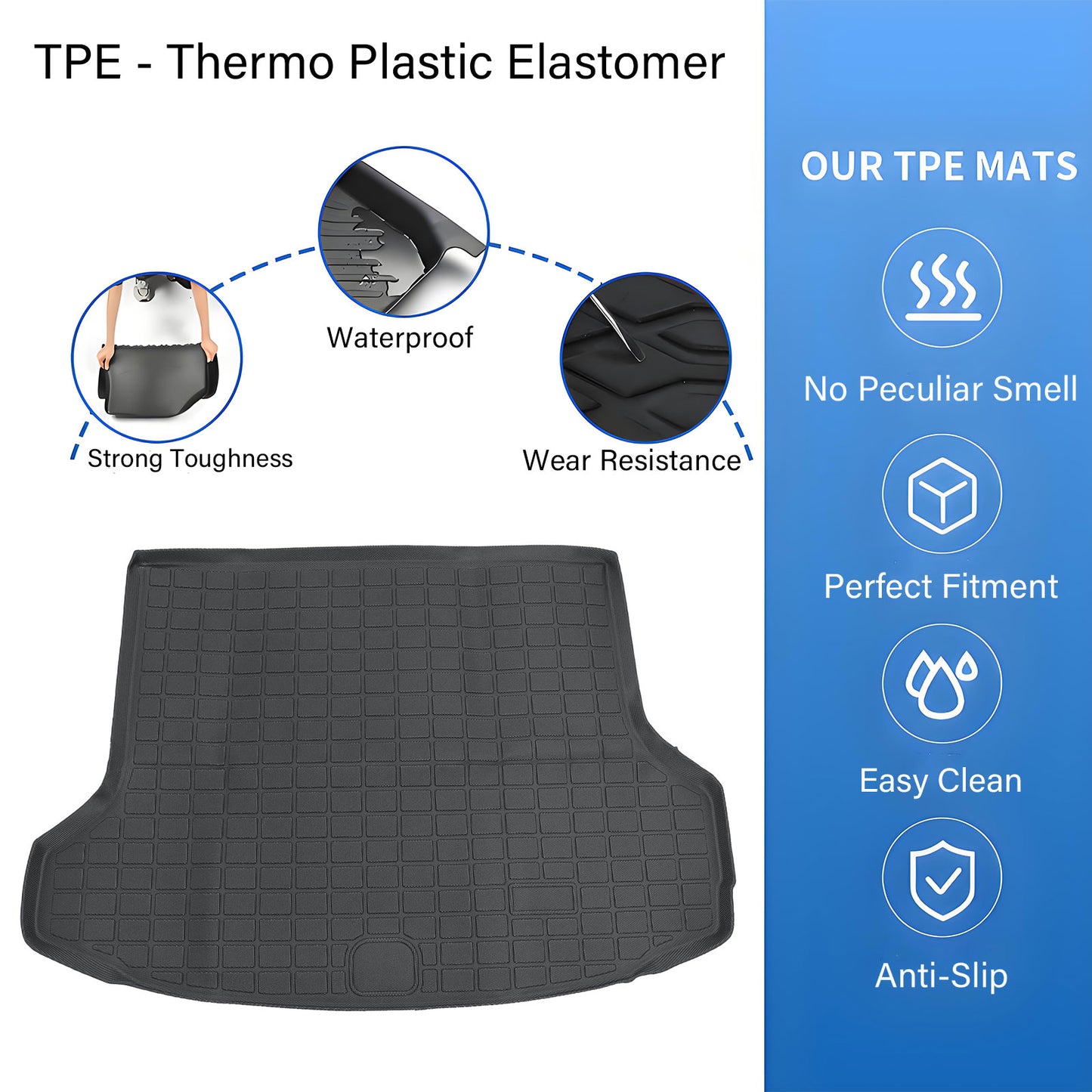 TPE Rear Trunk Cargo Liner Black 3D Model For 2022 2023 2024 2025 Genesis GV70