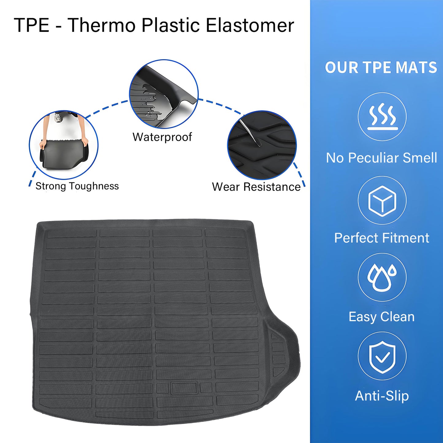 TPE Cargo Trunk Liner Floor Mat For 2022-2024 Jeep Grand Cherokee Waterproof NEW