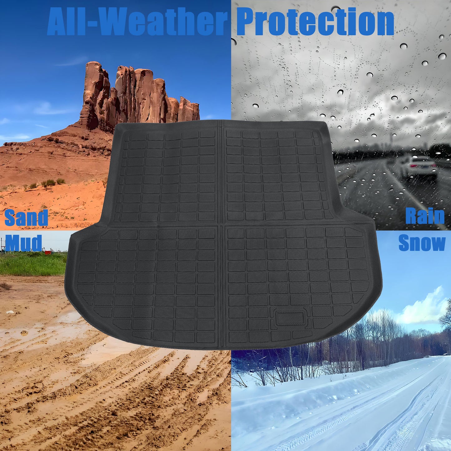 TPE Cargo Trunk Liner Cover Floor Mat For 2019 2020 Hyundai Santa Fe 5 Seats