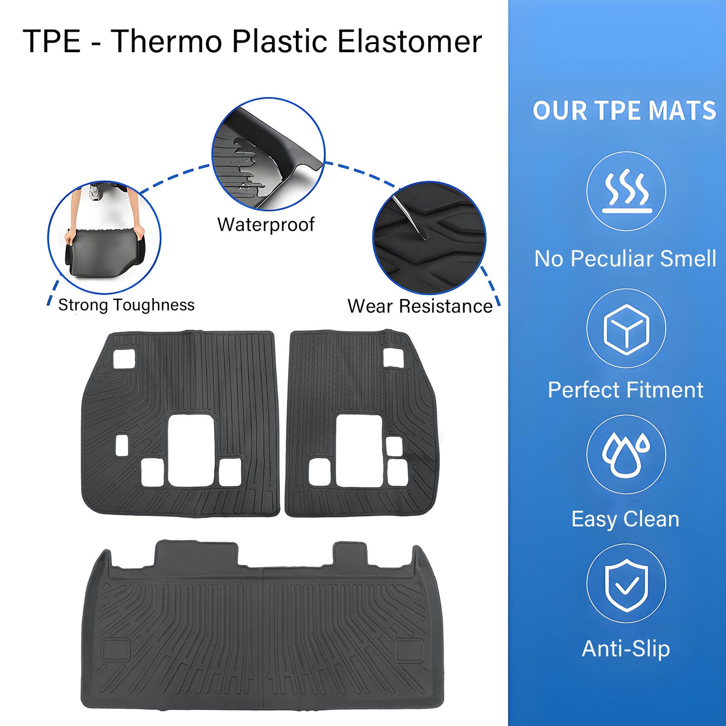 TPE Fits 2022 2023 Kia Carnival MPV 8-Seats Backrest Mats+Trunk Cargo Liners 3X