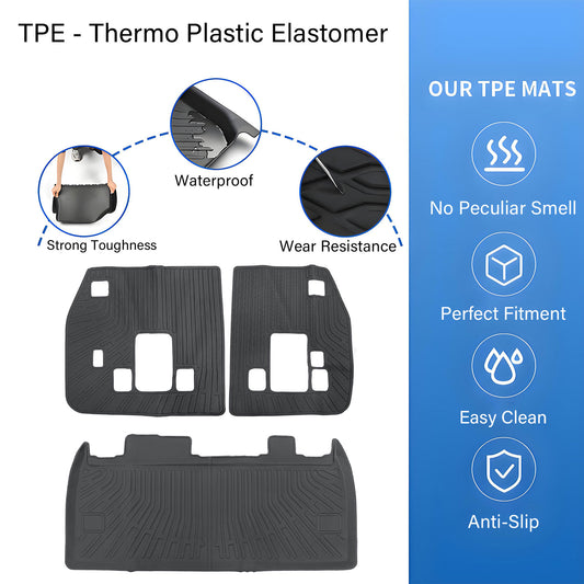 TPE Fits 2022 2023 Kia Carnival MPV 8-Seats Backrest Mats+Trunk Cargo Liners 3X