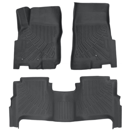 Floor Mats Liner For 2008-2021 Nissan Frontier Crew Cab 4-Door Front-Rear Black