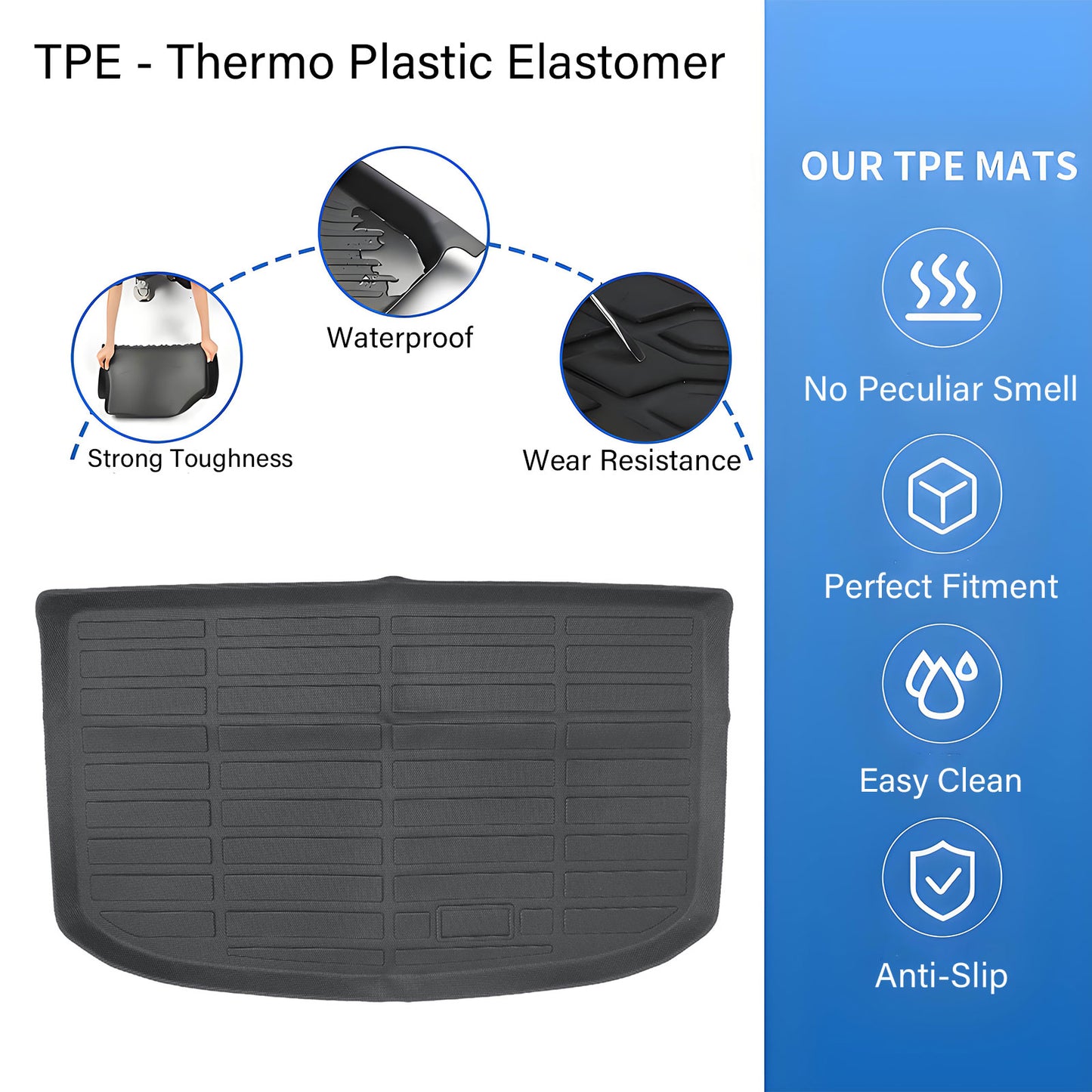 TPE Rear Cargo Trunk Liner Cover Floor Mat Fits 2014-2019 Kia Soul Waterproof