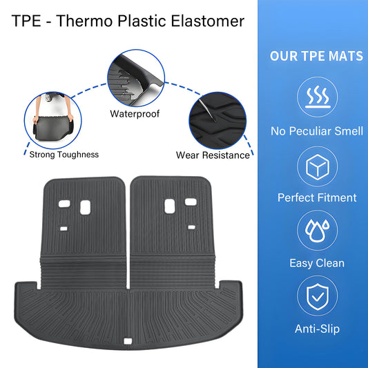Backrest Mats + Trunk Cargo Liner Mat Fits 2021-2025 Kia Sorento 4-Door TPE New