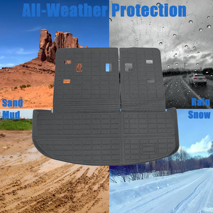 Rear Backrest Mats Trunk Cargo Liner Mat For 2020-2025 Kia Telluride 4-Door TPE