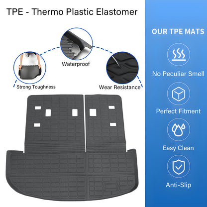 Rear Backrest Mats Trunk Cargo Liner Mat For 2020-2025 Kia Telluride 4-Door TPE
