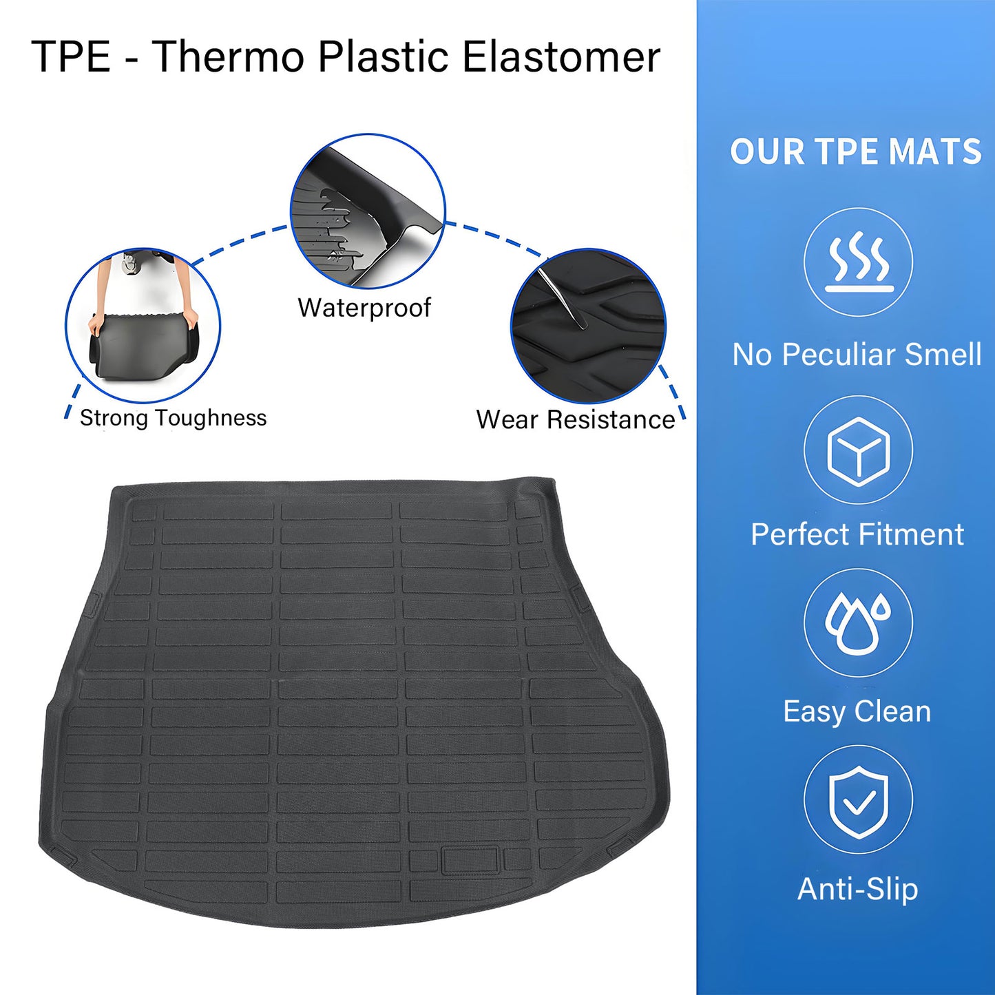 TPE All-Weather Trunk Cargo Liner Black For 2022-2025 Lexus NX350 NX350h NX450h
