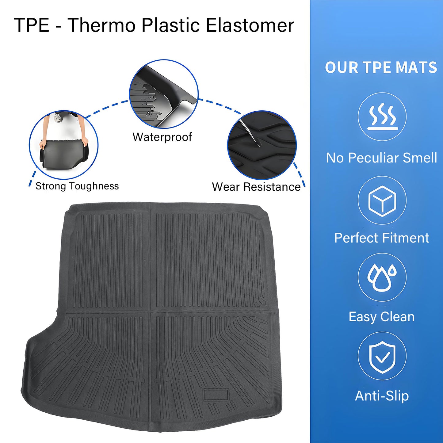 TPE Trunk Cargo Liner Black For 2019 2020 2021 2022 2023 2024 2025 Mazda 3 Sedan