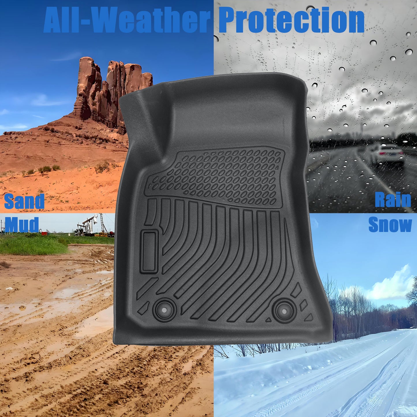 TPE Floor Mats Liners & Trunk Cargo Liner For 2016-2023 Dodge Challenger RWD 4x