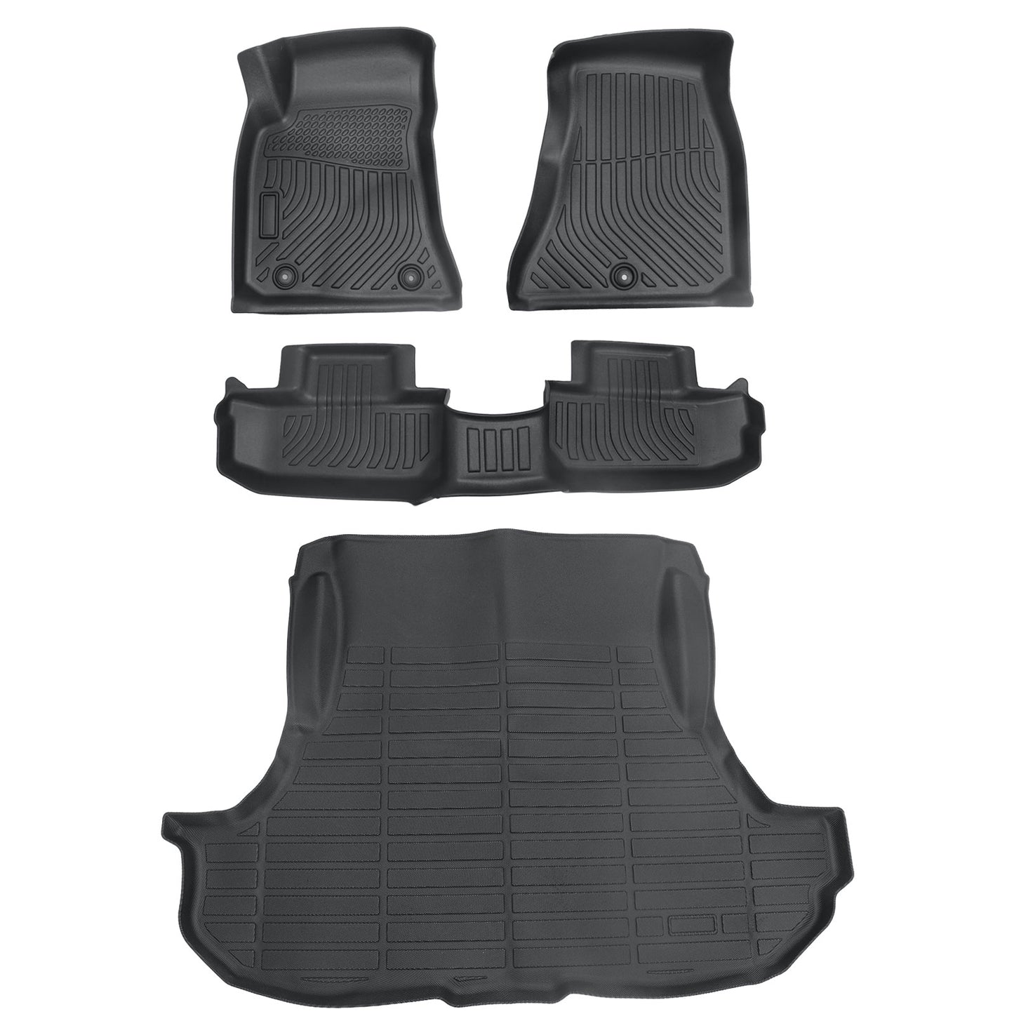 TPE Floor Mats Liners & Trunk Cargo Liner For 2016-2023 Dodge Challenger RWD 4x