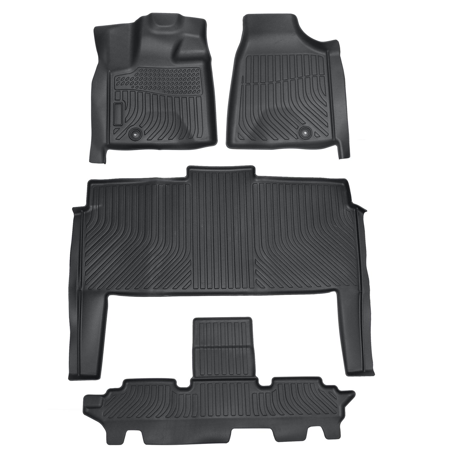 TPE For 2008-2020 Chrysler Town & Country 7 Passenger Floor Mats Liner Black 4X